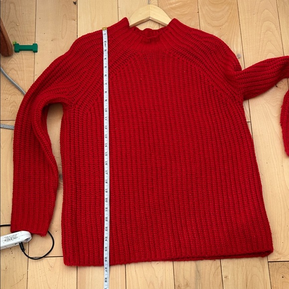 Boden Wool Blend Chunky Knit Red Mockneck Women's Sweater Size M - Picture 10 of 11